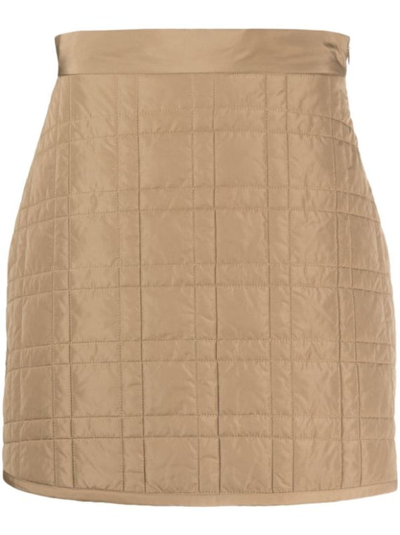 BRUNELLO CUCINELLI WOMEN'S BEIGE QUILTED A-LINE SKIRT