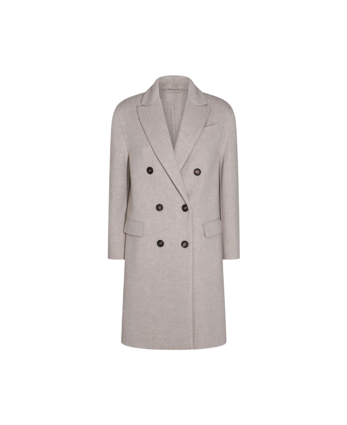 BRUNELLO CUCINELLI WOMEN'S COLD WHITE WOOL DOUBLE BREASTED JACKET