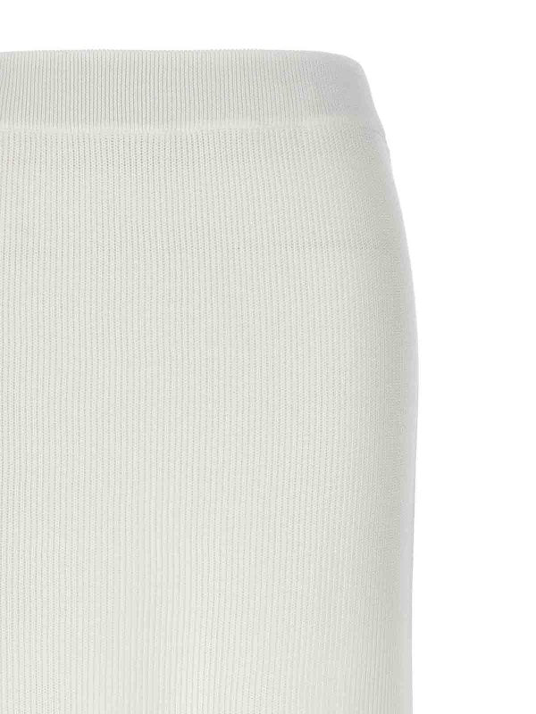 BRUNELLO CUCINELLI WOMEN'S WHITE RIBBED MAXI SKIRT