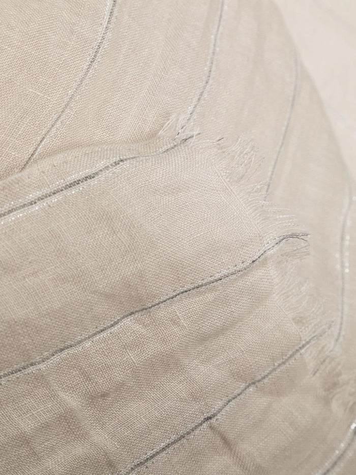 BRUNELLO CUCINELLI WOMEN'S BEIGE STRIPED LIGHTWEIGHT SCARF