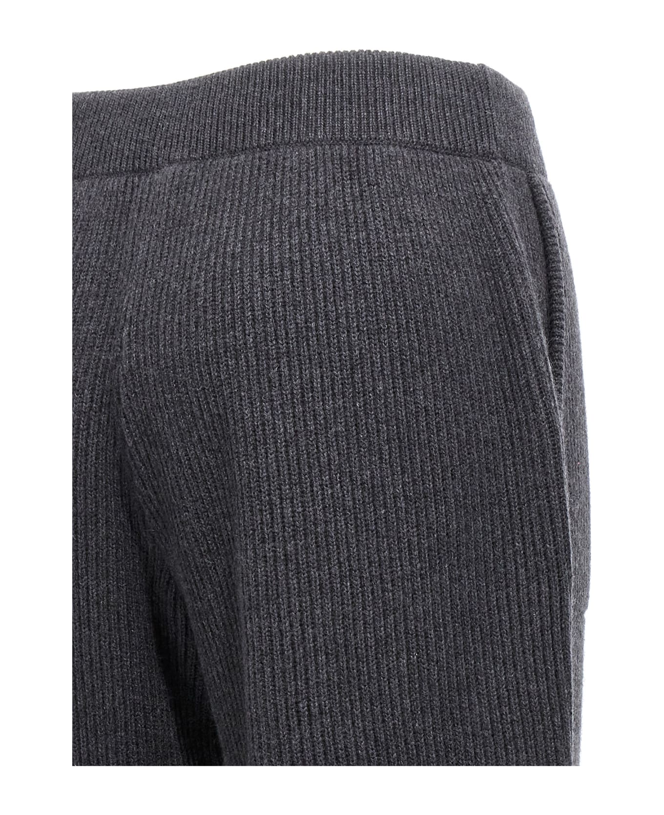BRUNELLO CUCINELLI WOMEN'S BLACK CASHMERE RIBBED JOGGER PANTS