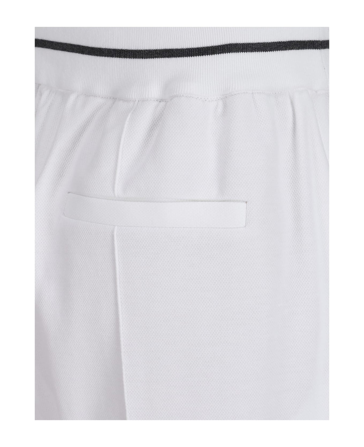 BRUNELLO CUCINELLI WOMEN'S WHITE WIDE LEG COTTON TROUSERS
