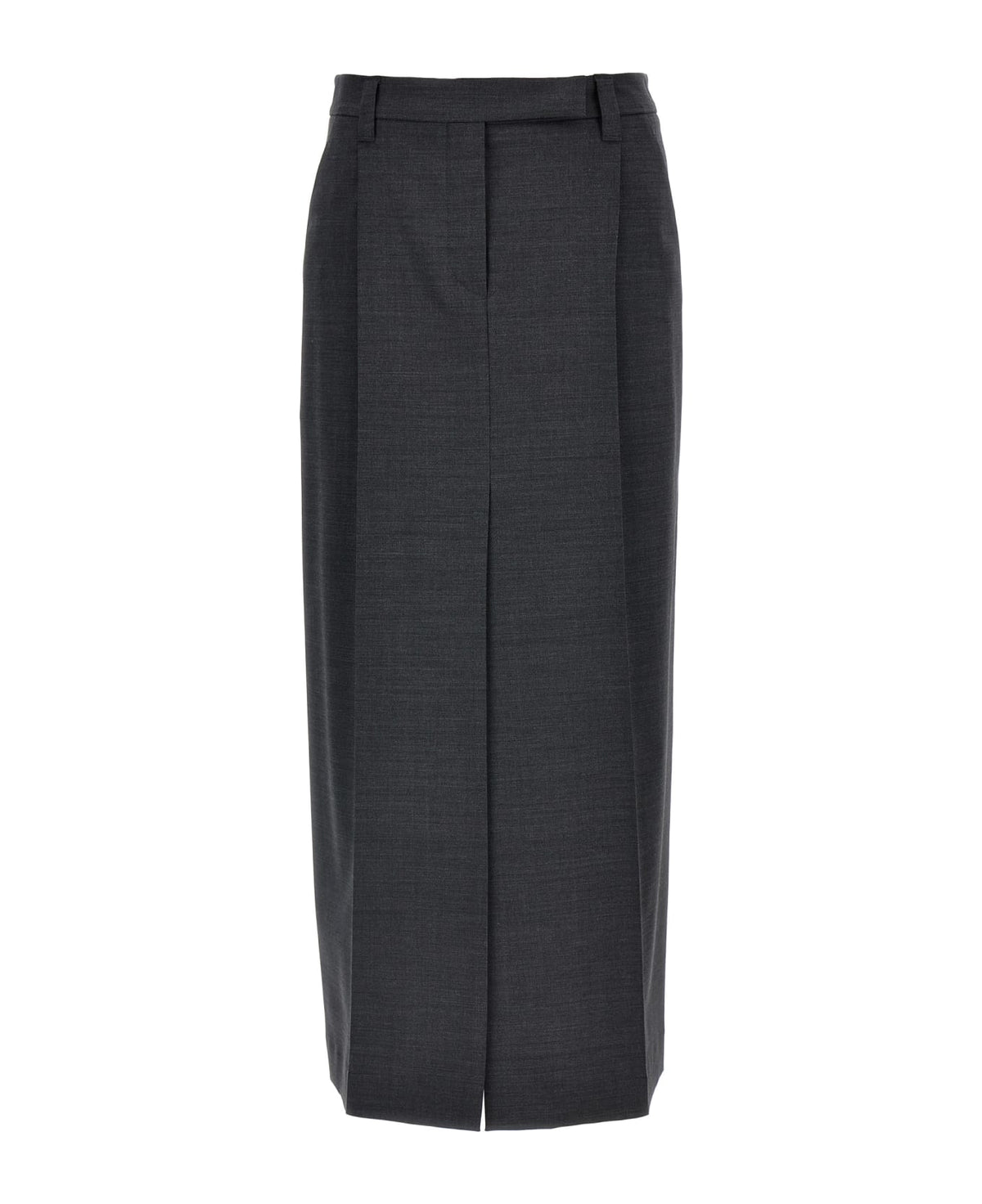 BRUNELLO CUCINELLI WOMEN'S DARK GREY WOOL PENCIL SKIRT
