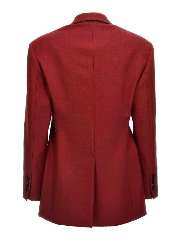 BRUNELLO CUCINELLI WOMEN'S RED WOOL TAILORED BLAZER