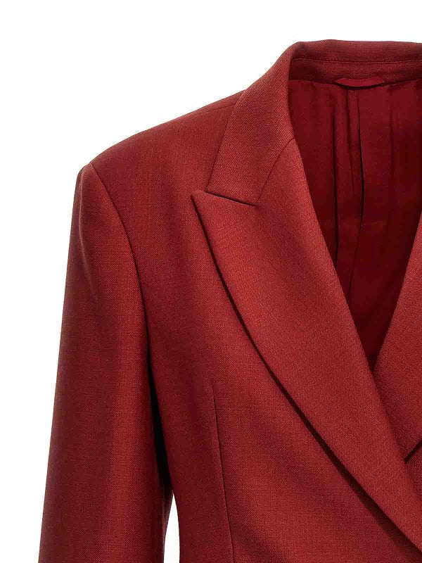 BRUNELLO CUCINELLI WOMEN'S RED WOOL TAILORED BLAZER