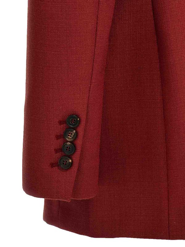 BRUNELLO CUCINELLI WOMEN'S RED WOOL TAILORED BLAZER