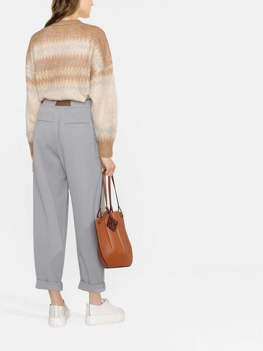 BRUNELLO CUCINELLI WOMEN'S CLOUDY GRAY PLEATED TROUSERS