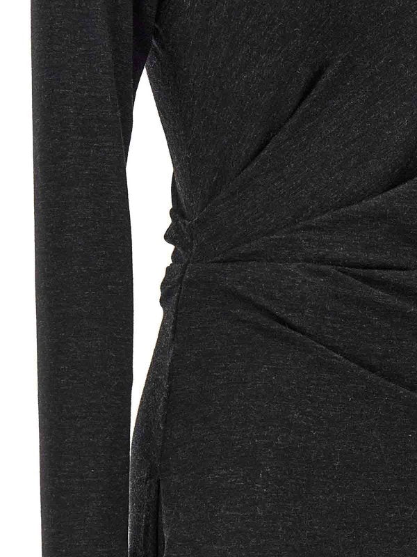 BRUNELLO CUCINELLI WOMEN'S MINE WOOL LONG SLEEVE MIDI DRESS