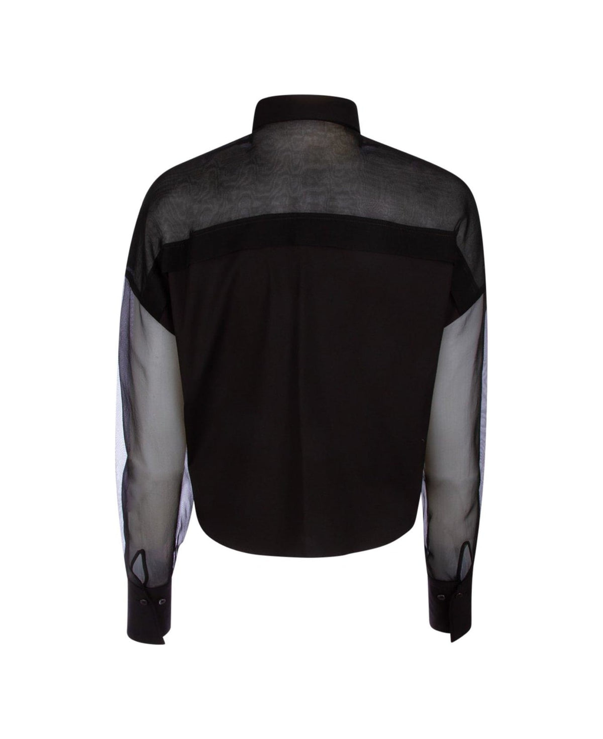 BRUNELLO CUCINELLI WOMEN'S BLACK SHEER PANEL SHIRT