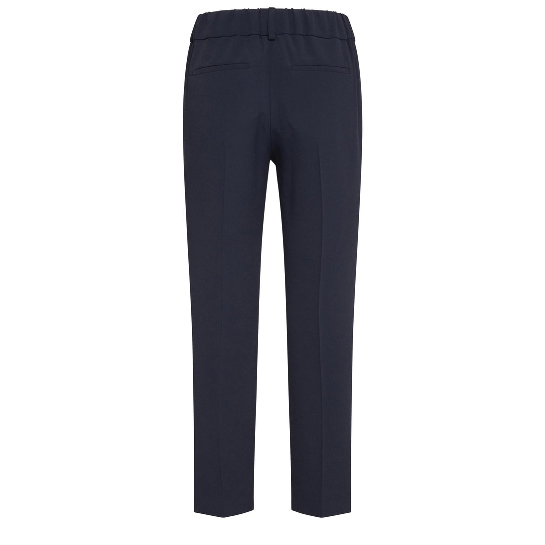 BRUNELLO CUCINELLI WOMEN'S NAVY SILK TAILORED TROUSERS