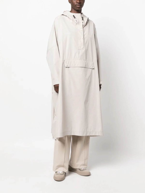 BRUNELLO CUCINELLI WOMEN'S DOVE GREY HOODED LONG COAT