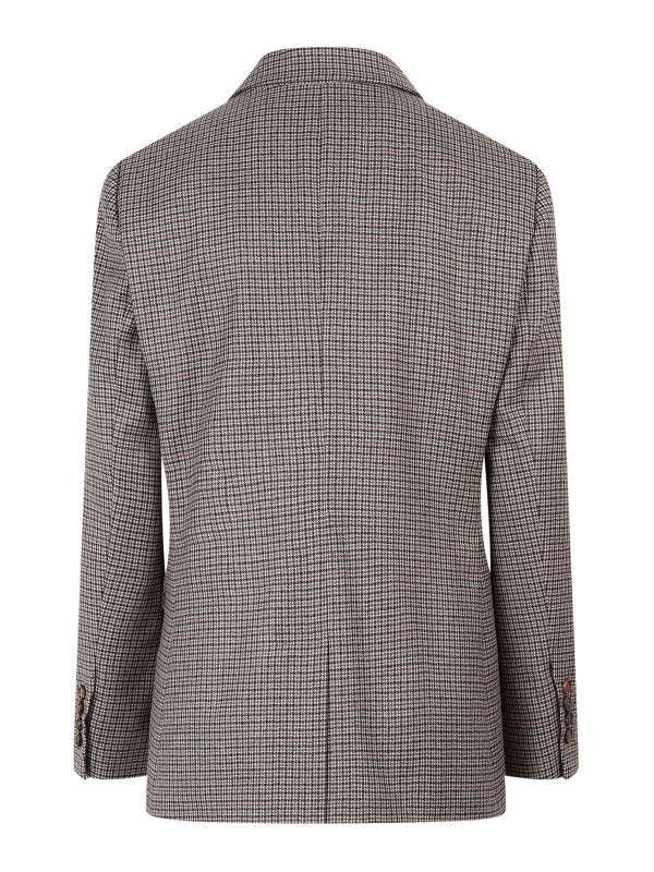 BRUNELLO CUCINELLI WOMEN'S BROWN WOOL TAILORED BLAZER