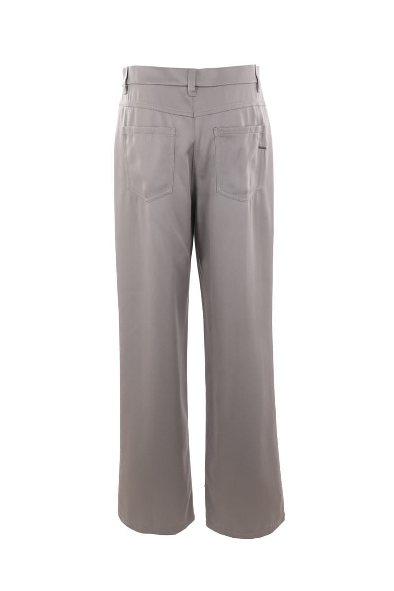 BRUNELLO CUCINELLI WOMEN'S GREY WIDE LEG TROUSERS