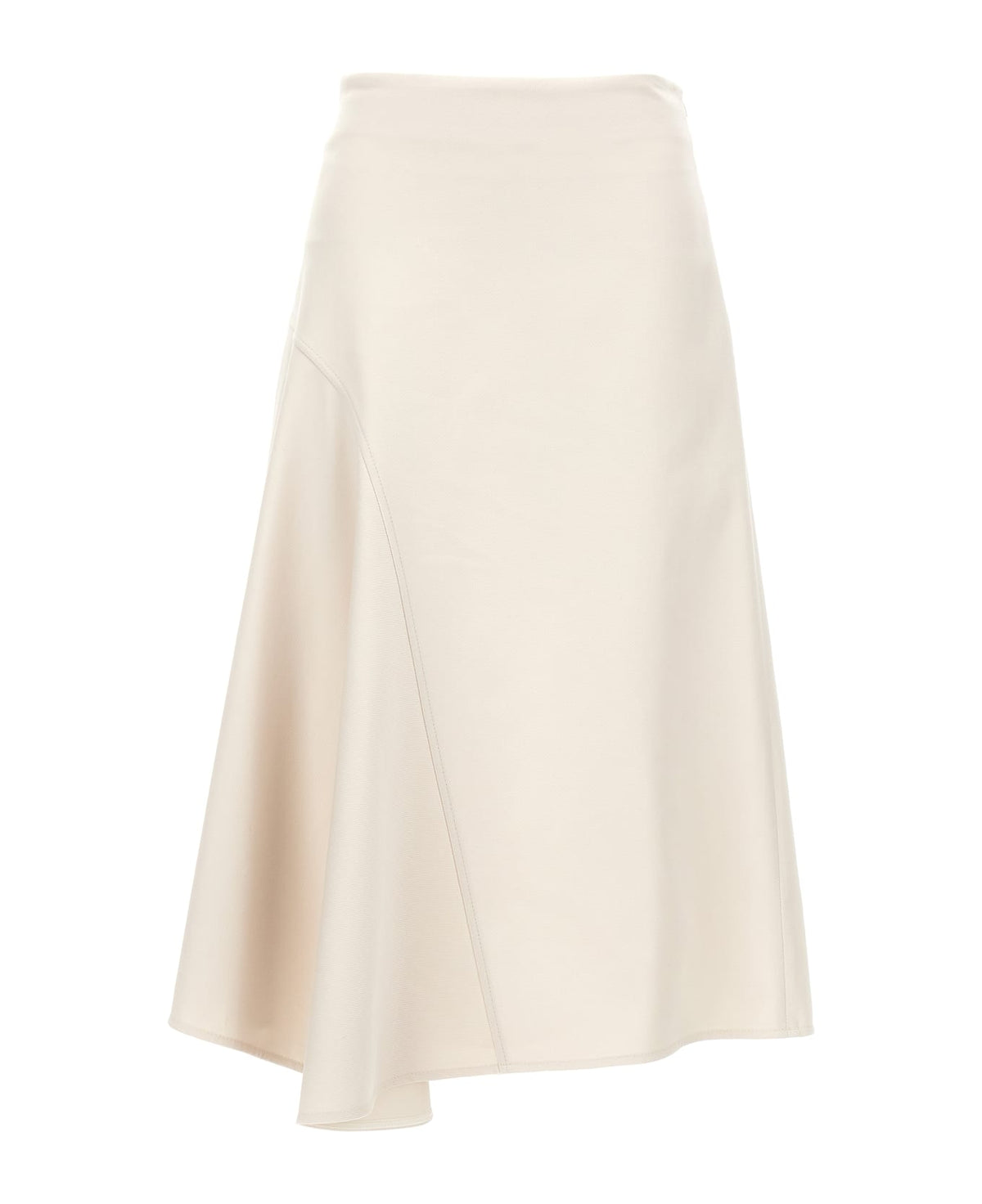 BRUNELLO CUCINELLI WOMEN'S SNOW WHITE ASYMMETRIC COTTON SKIRT