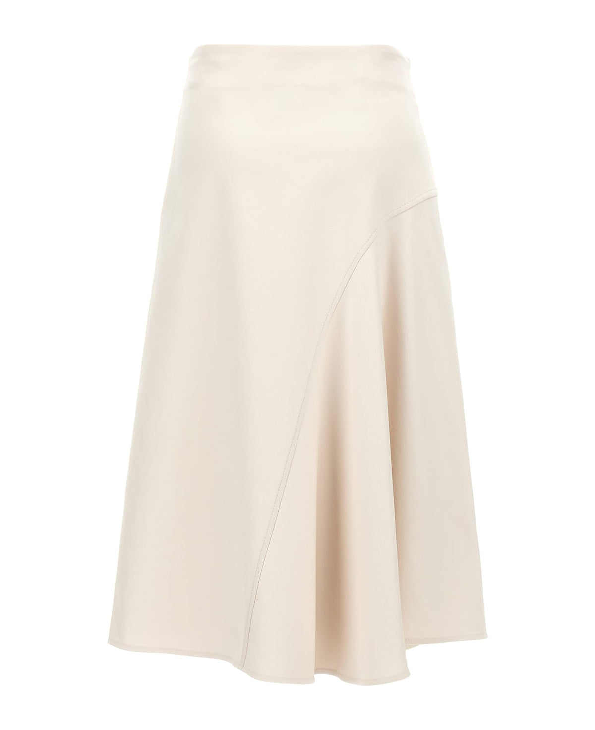 BRUNELLO CUCINELLI WOMEN'S SNOW WHITE ASYMMETRIC COTTON SKIRT