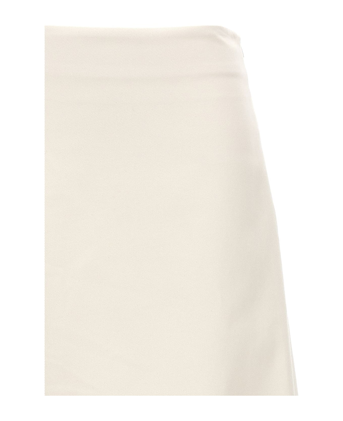 BRUNELLO CUCINELLI WOMEN'S SNOW WHITE ASYMMETRIC COTTON SKIRT