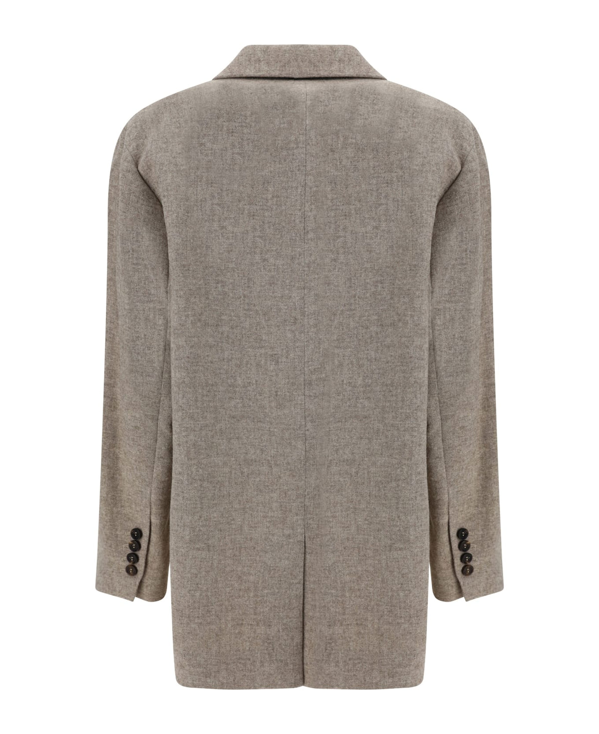 BRUNELLO CUCINELLI WOMEN'S SAND WOOL RELAXED JACKET