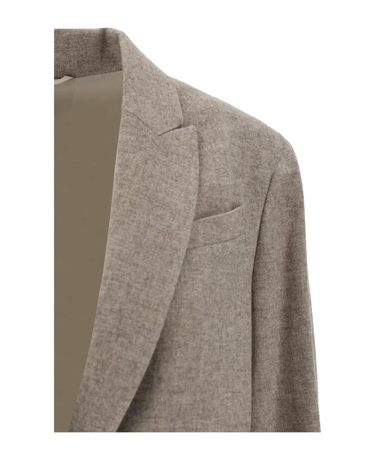 BRUNELLO CUCINELLI WOMEN'S SAND WOOL RELAXED JACKET