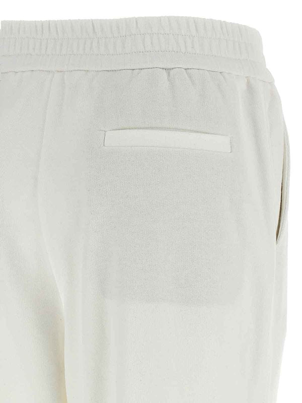 BRUNELLO CUCINELLI WOMEN'S OFF WHITE ATHLETIC TROUSERS WITH ZIPPERS
