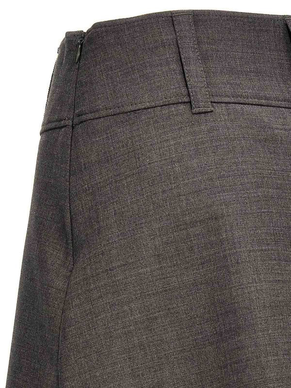 BRUNELLO CUCINELLI WOMEN'S DARK GREY WOOL BLEND SHORTS