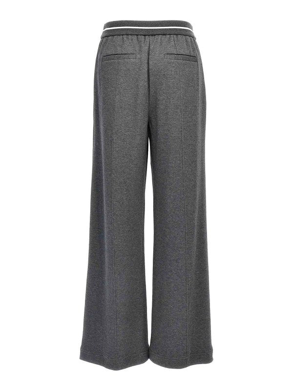BRUNELLO CUCINELLI WOMEN'S LEAD COTTON BLEND WIDE LEG TROUSERS