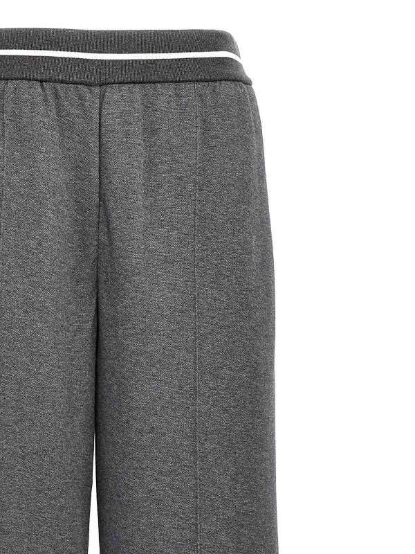 BRUNELLO CUCINELLI WOMEN'S LEAD COTTON BLEND WIDE LEG TROUSERS