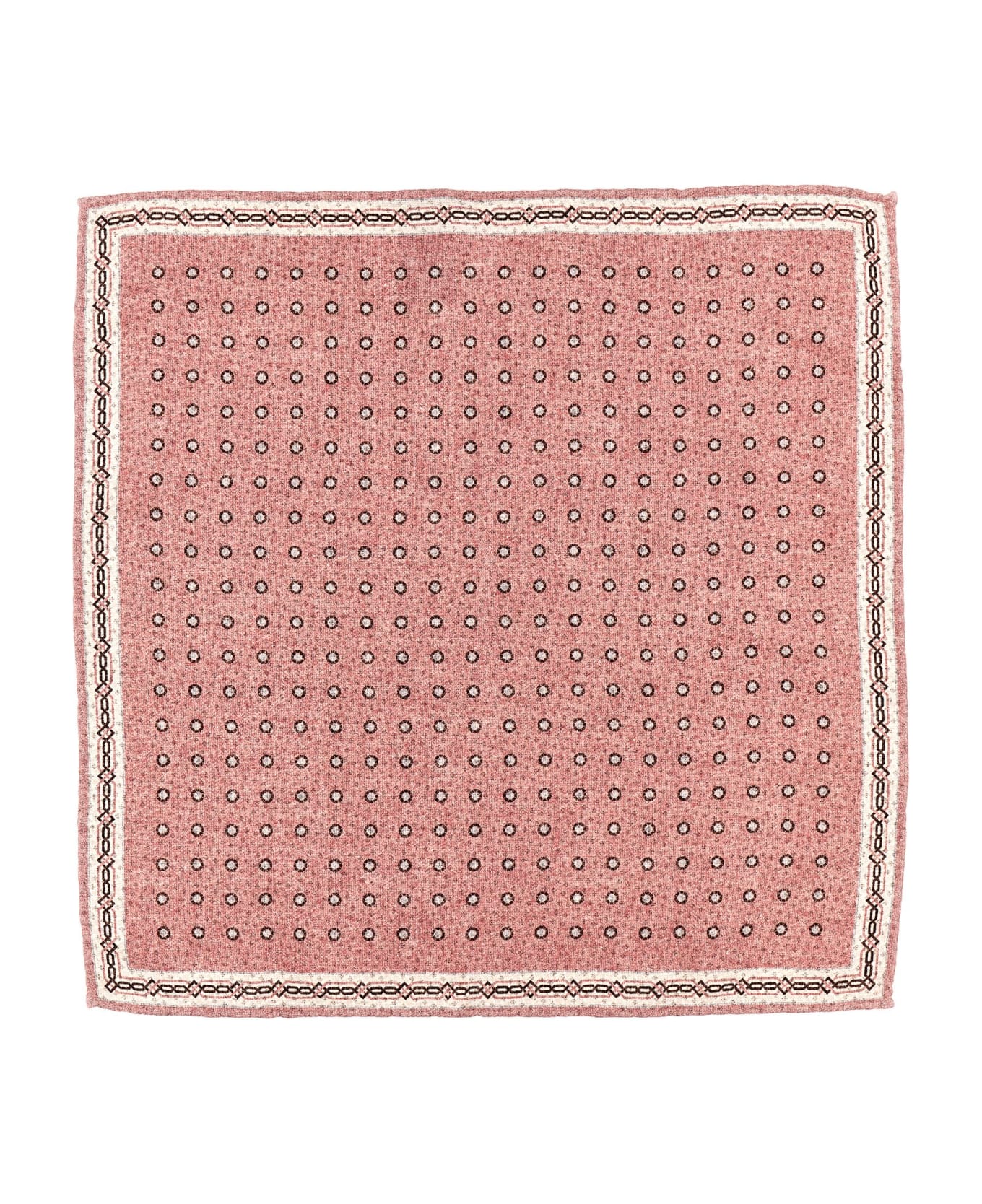 BRUNELLO CUCINELLI MEN'S DUSTY ROSE PATTERNED POCKET SQUARE