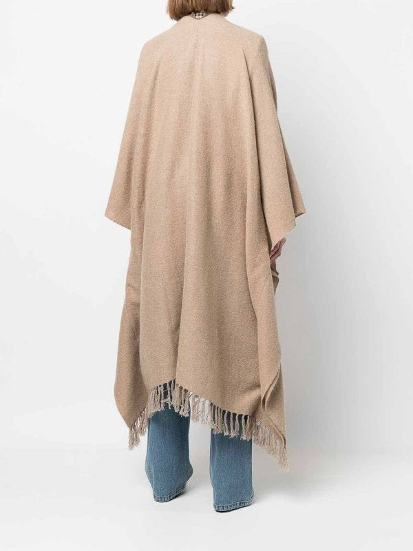 BRUNELLO CUCINELLI WOMEN'S BEIGE FRINGED OVERSIZED SCARF