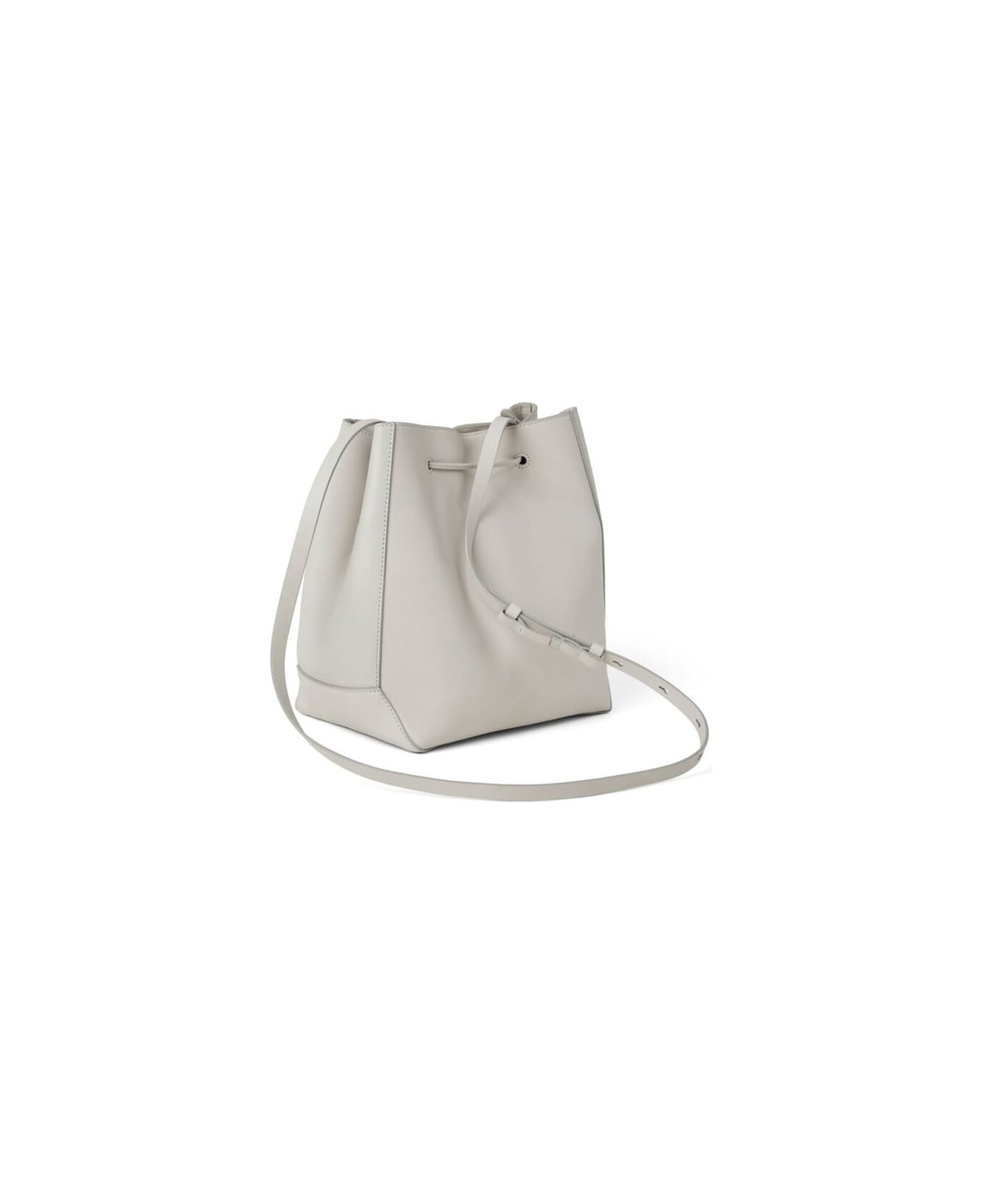 BRUNELLO CUCINELLI WOMEN'S QUARTZ LEATHER DRAWSTRING BUCKET BAG