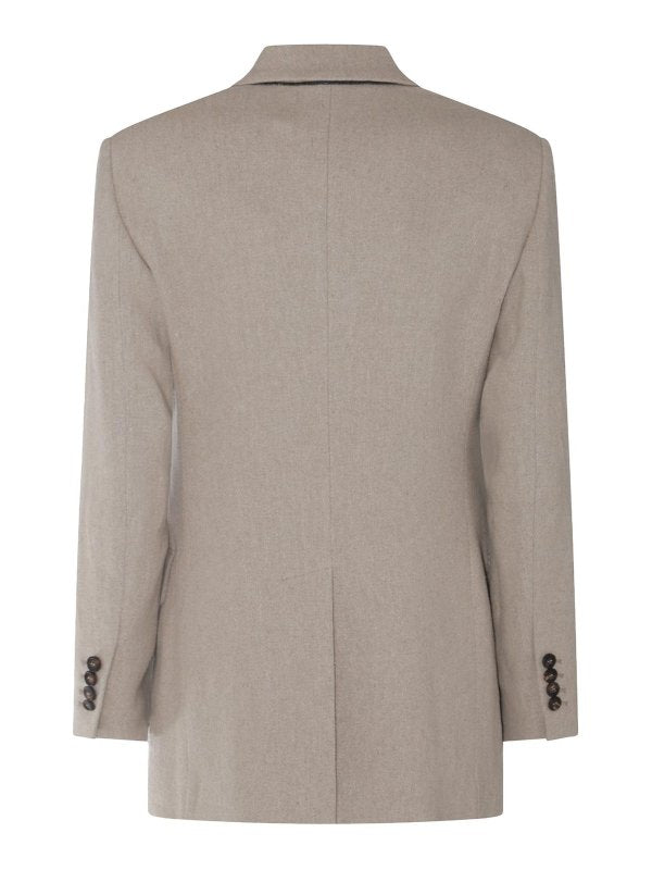 BRUNELLO CUCINELLI WOMEN'S LIGHT BEIGE LINEN BLAZER