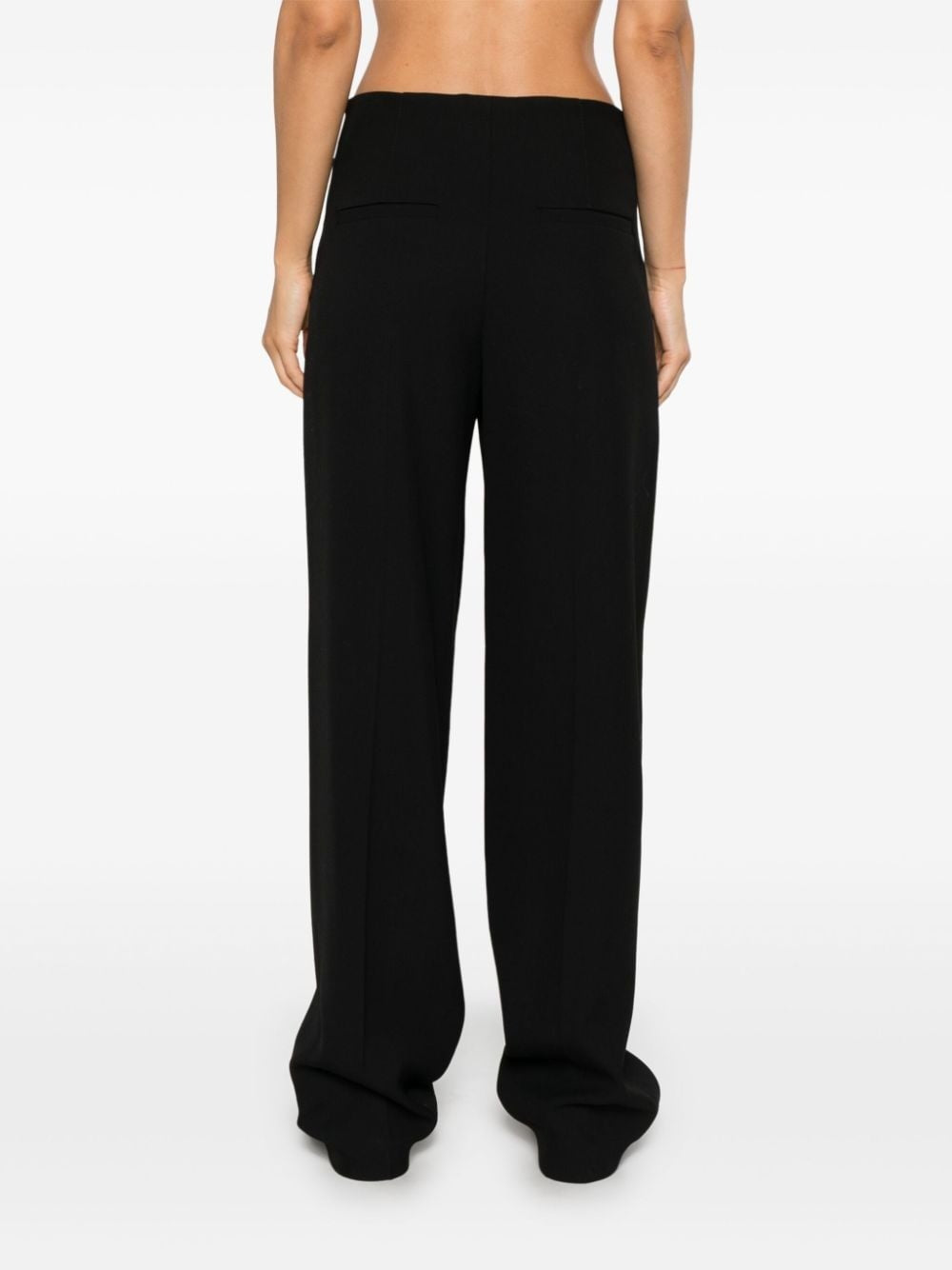 BRUNELLO CUCINELLI WOMEN'S BLACK WIDE-LEG TAILORED TROUSERS