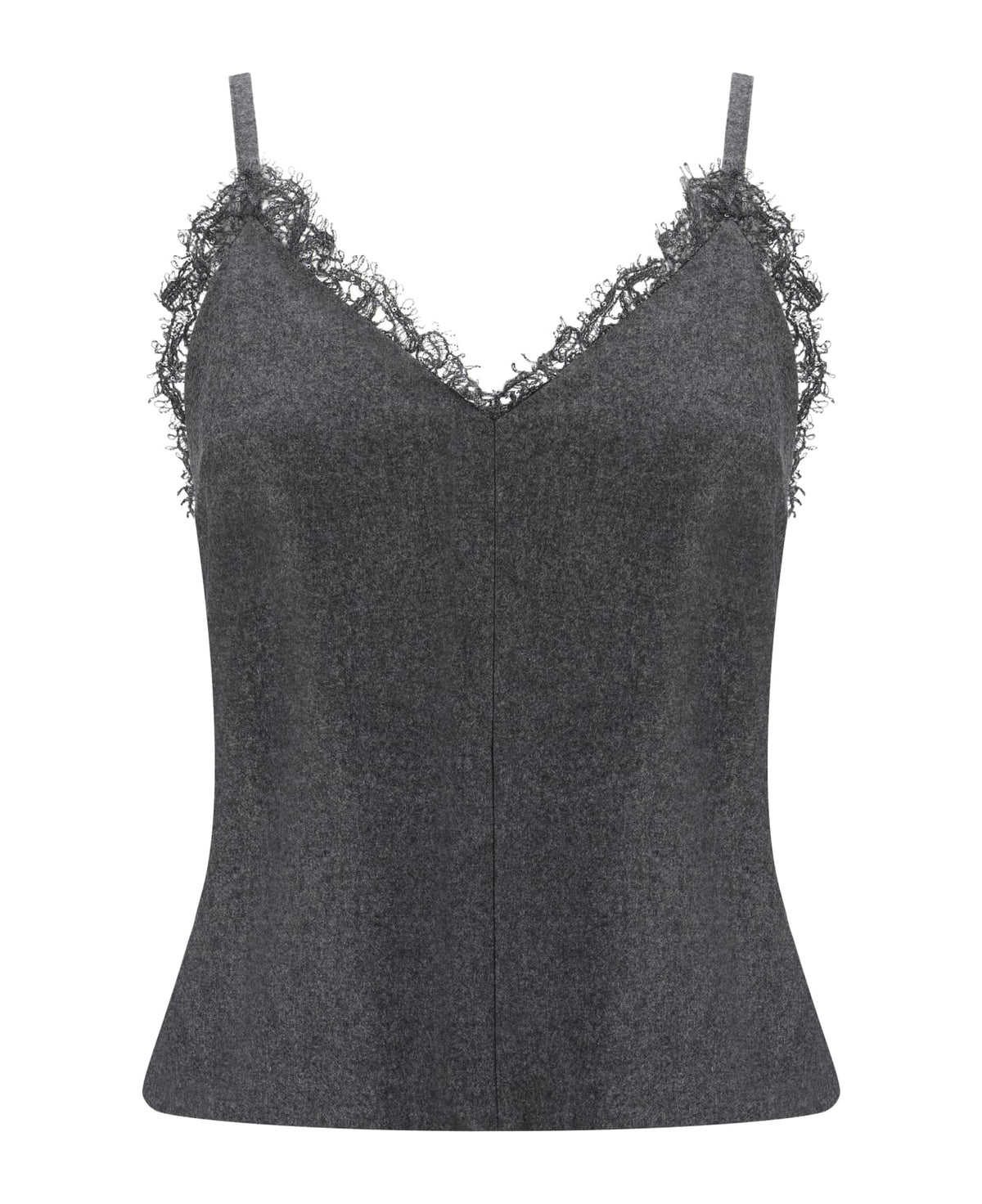 BRUNELLO CUCINELLI WOMEN'S DARK GREY WOOL CAMISOLE SHIRT