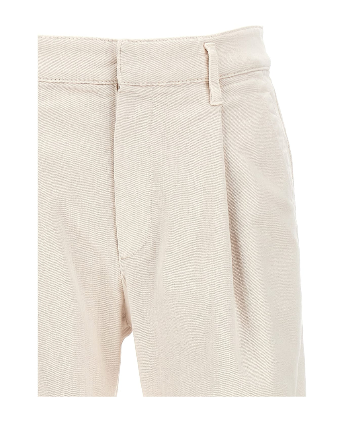 BRUNELLO CUCINELLI WOMEN'S TALC PLEATED TAILORED TROUSERS