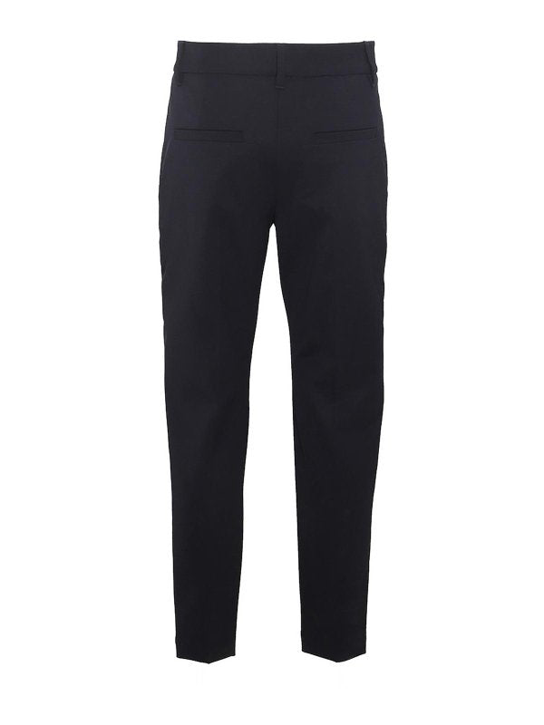 BRUNELLO CUCINELLI WOMEN'S NAVY TAILORED TROUSERS WITH POCKETS