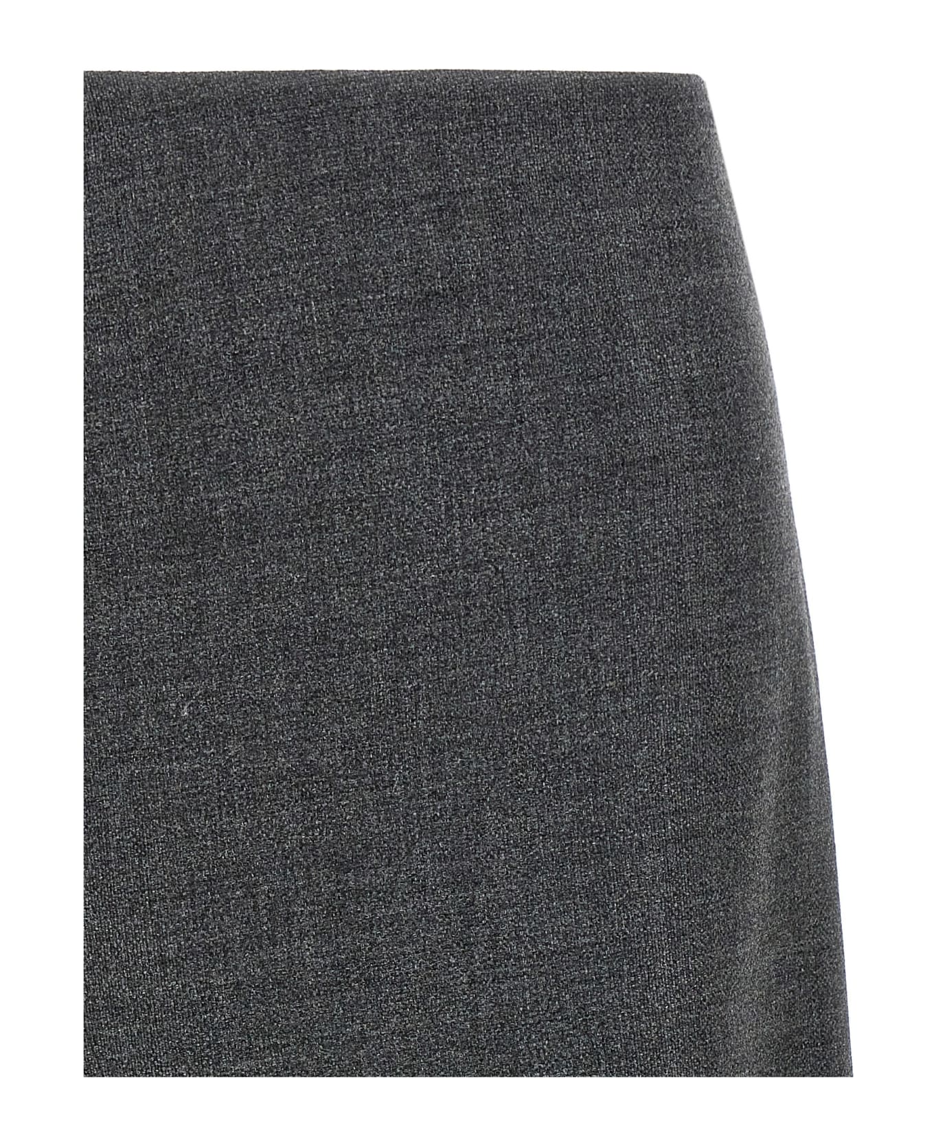 BRUNELLO CUCINELLI WOMEN'S DARK GREY ASYMMETRIC MIDI SKIRT