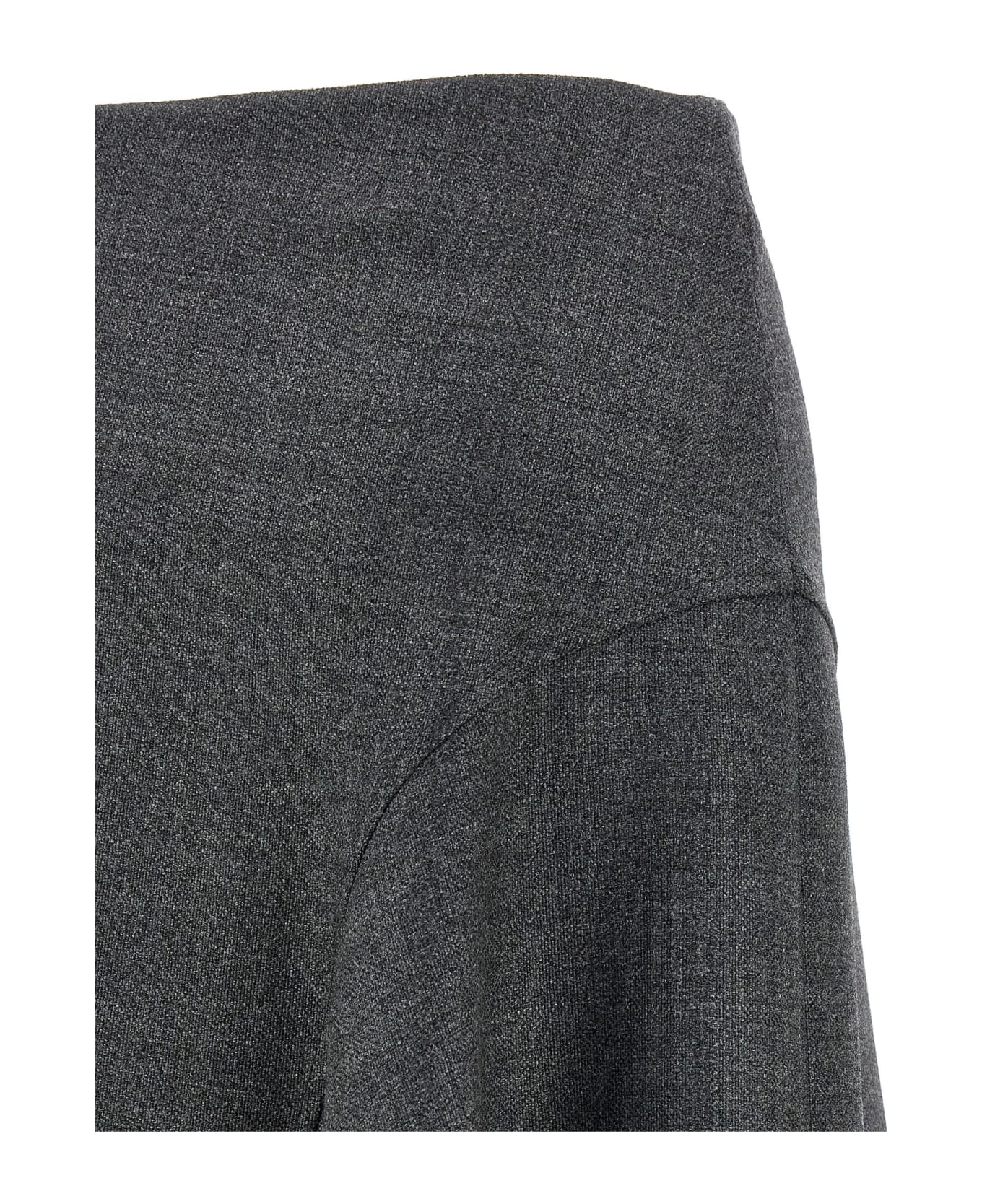 BRUNELLO CUCINELLI WOMEN'S DARK GREY ASYMMETRIC MIDI SKIRT