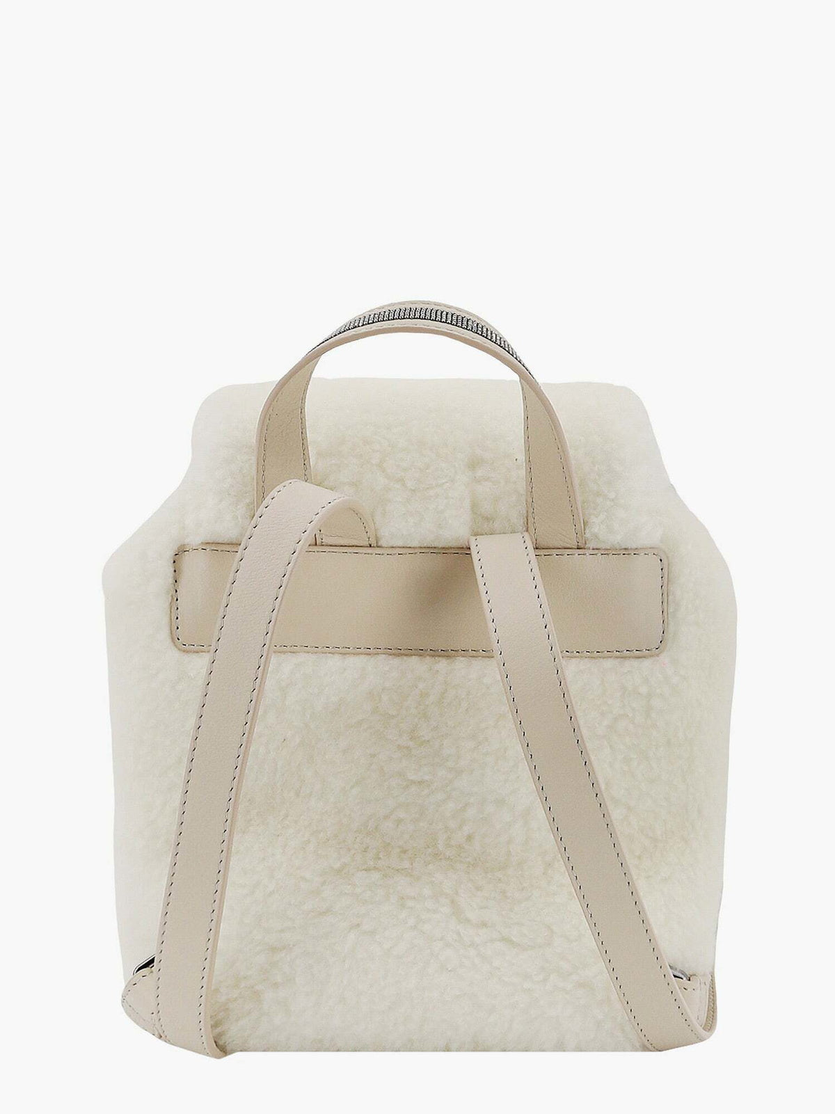BRUNELLO CUCINELLI WOMEN'S NATURAL WOOL BLEND TEXTURED BACKPACK