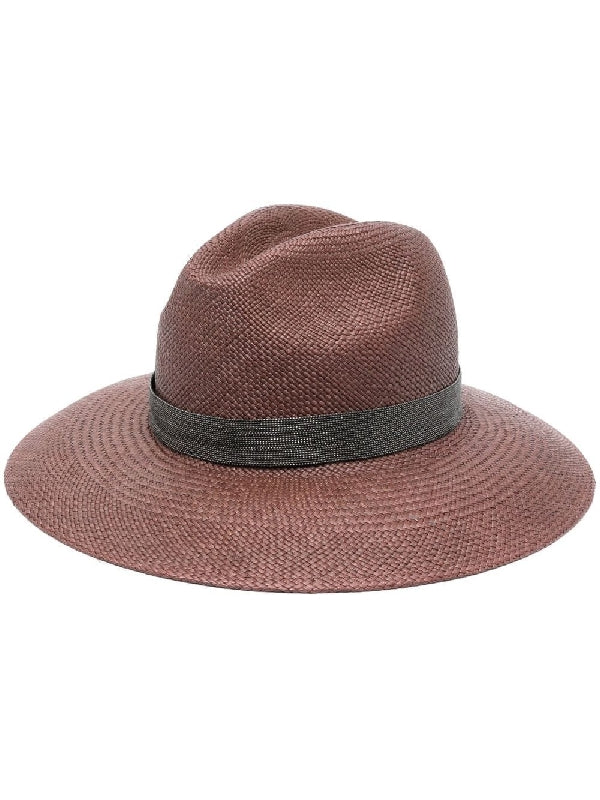 BRUNELLO CUCINELLI WOMEN'S BROWN WIDE BRIM HAT