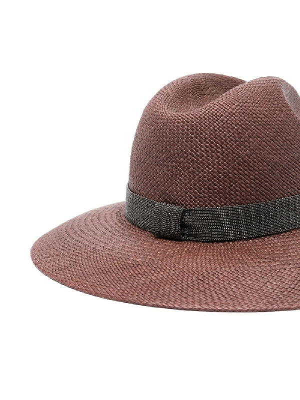 BRUNELLO CUCINELLI WOMEN'S BROWN WIDE BRIM HAT