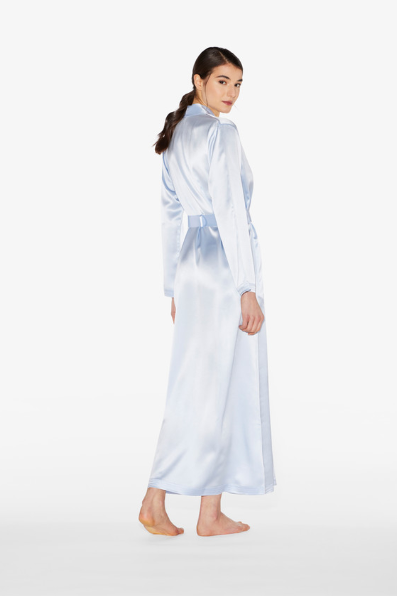 La Perla Azure Silk Long Robe
