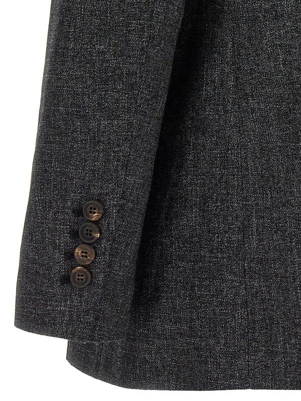BRUNELLO CUCINELLI WOMEN'S DARK GREY DOUBLE-BREASTED BLAZER