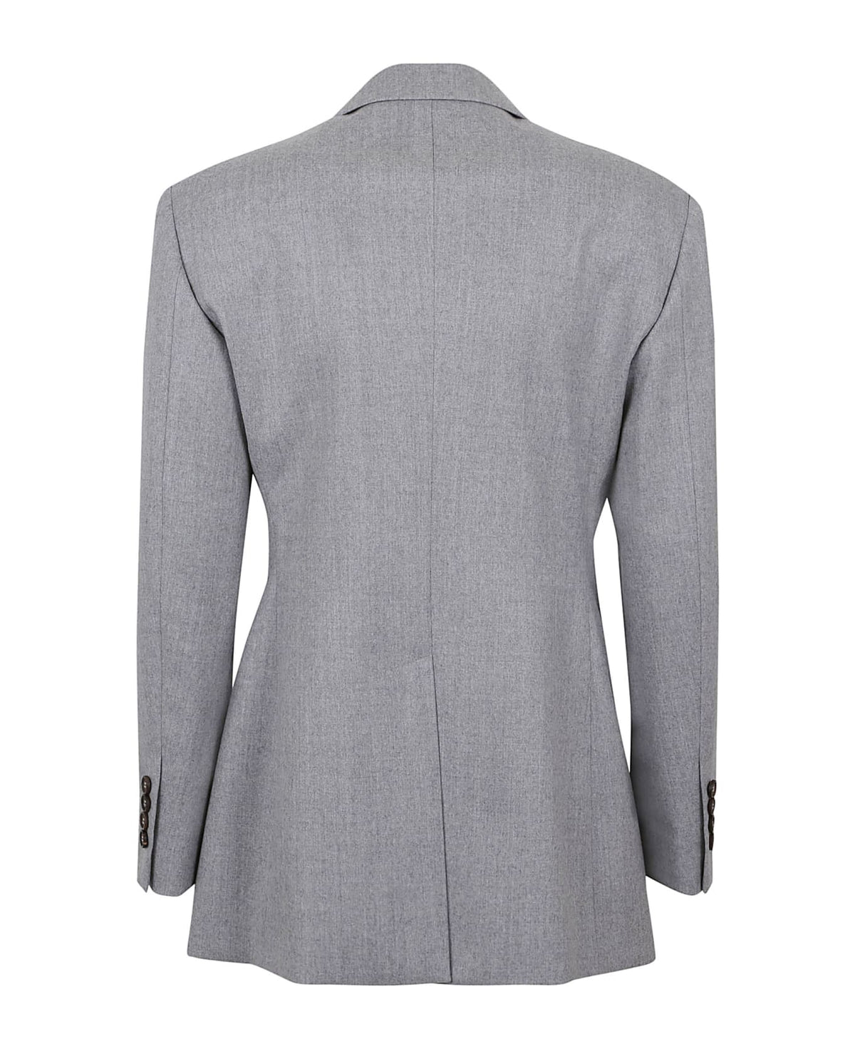 BRUNELLO CUCINELLI WOMEN'S LIGHT GREY WOOL TAILORED JACKET