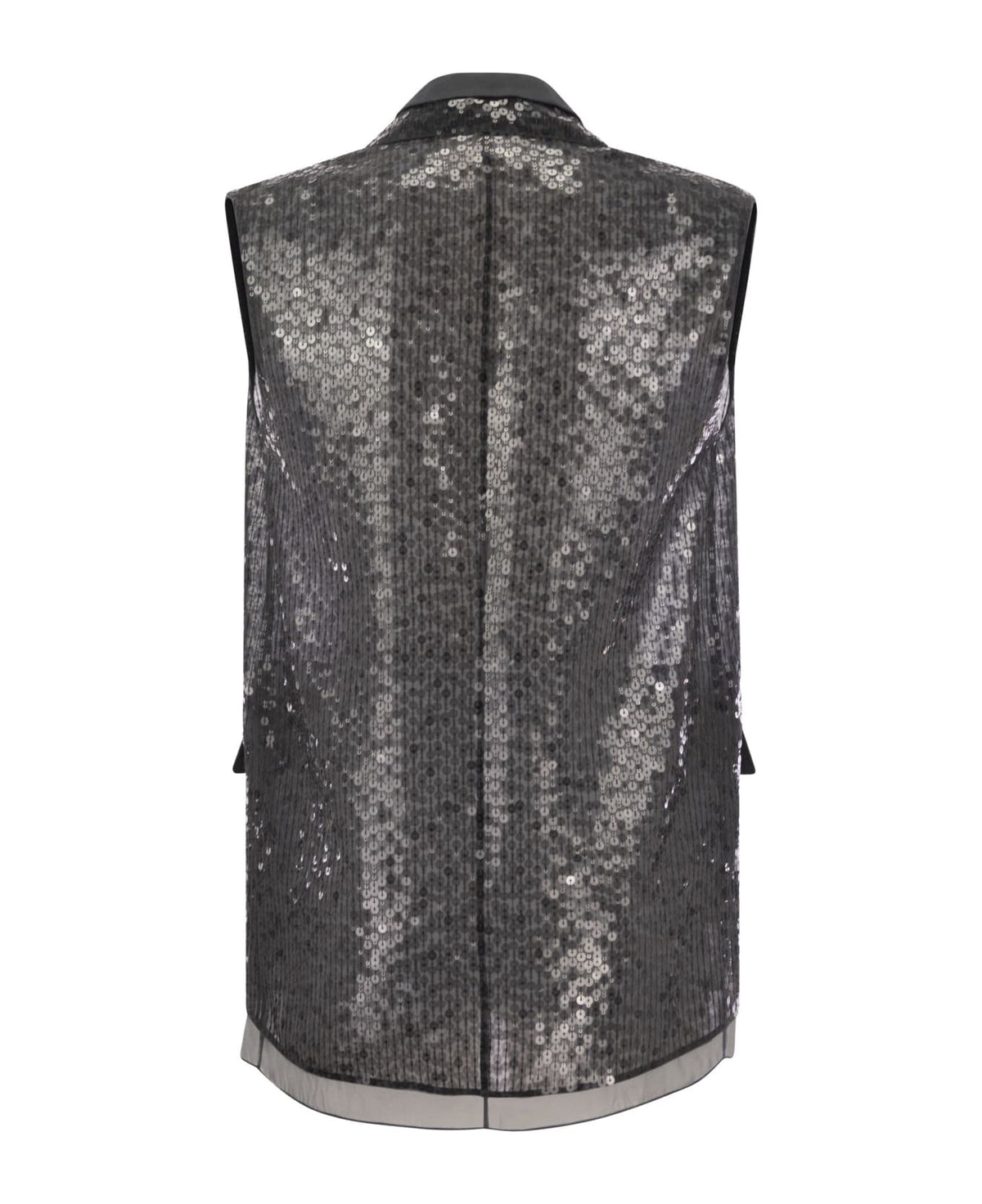 BRUNELLO CUCINELLI WOMEN'S BLACK SILK SEQUINED JACKET