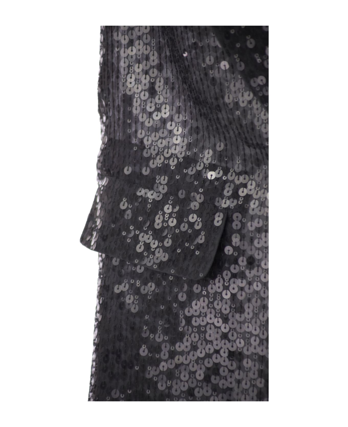 BRUNELLO CUCINELLI WOMEN'S BLACK SILK SEQUINED JACKET