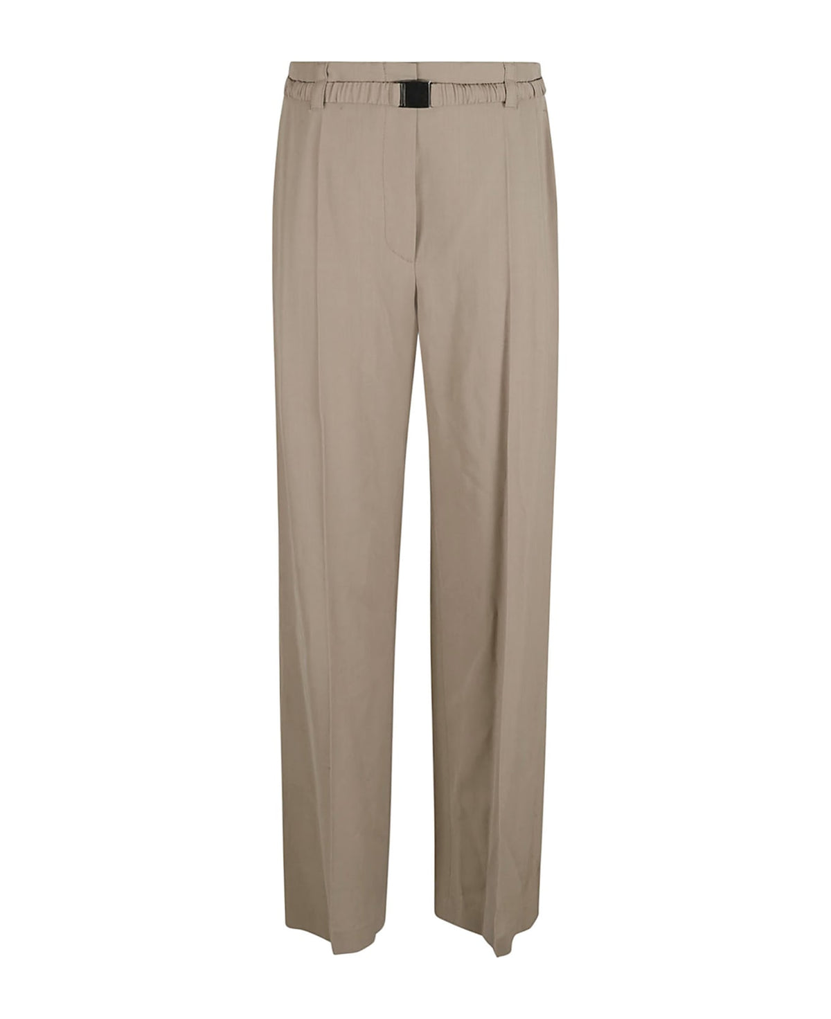 BRUNELLO CUCINELLI WOMEN'S BEIGE RELAXED STRAIGHT TROUSERS