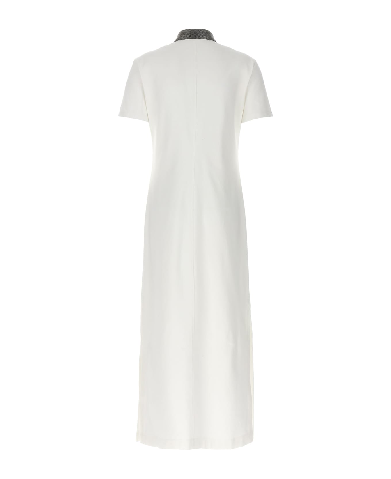 BRUNELLO CUCINELLI WOMEN'S OFF WHITE POLO COLLAR DRESS