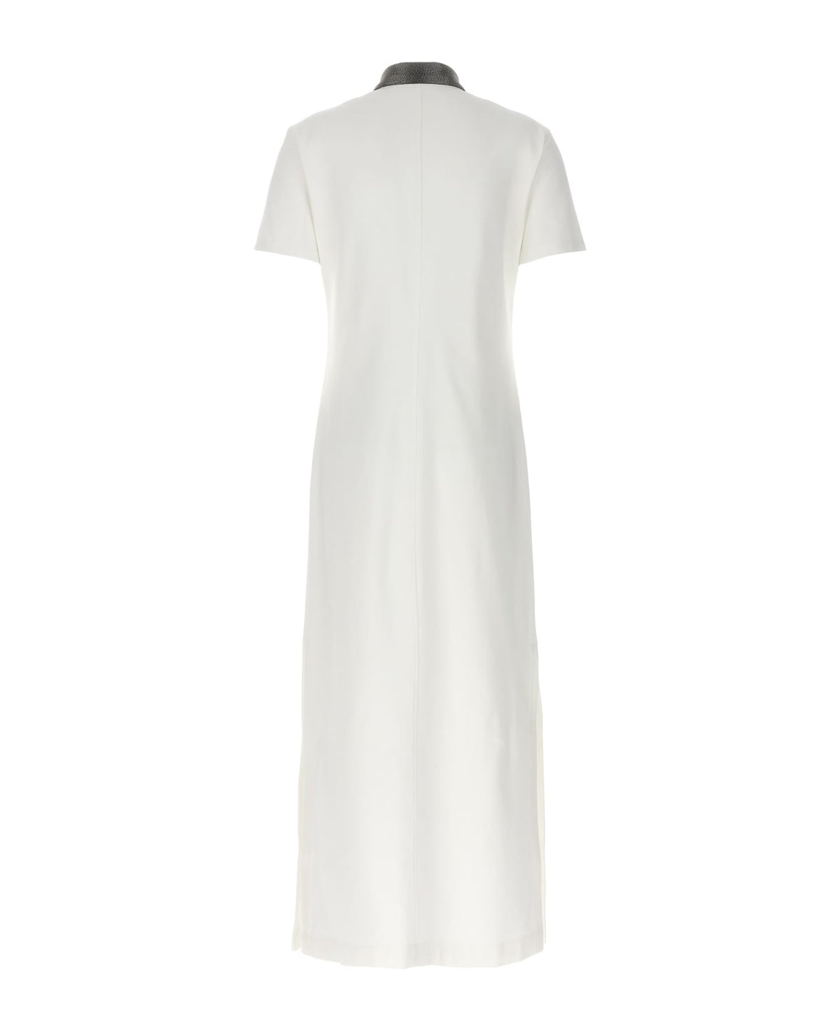 BRUNELLO CUCINELLI WOMEN'S OFF WHITE POLO COLLAR DRESS