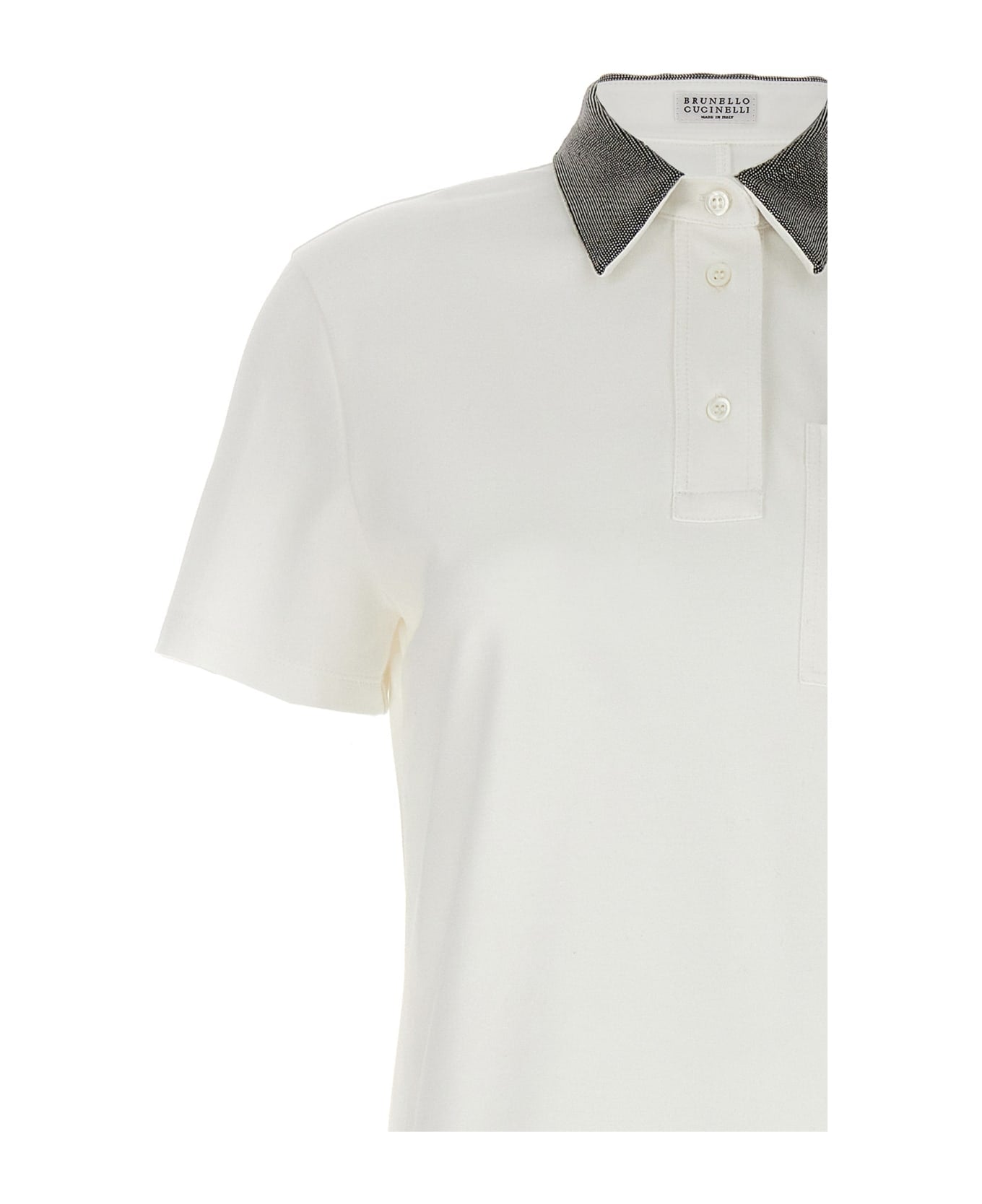 BRUNELLO CUCINELLI WOMEN'S OFF WHITE POLO COLLAR DRESS