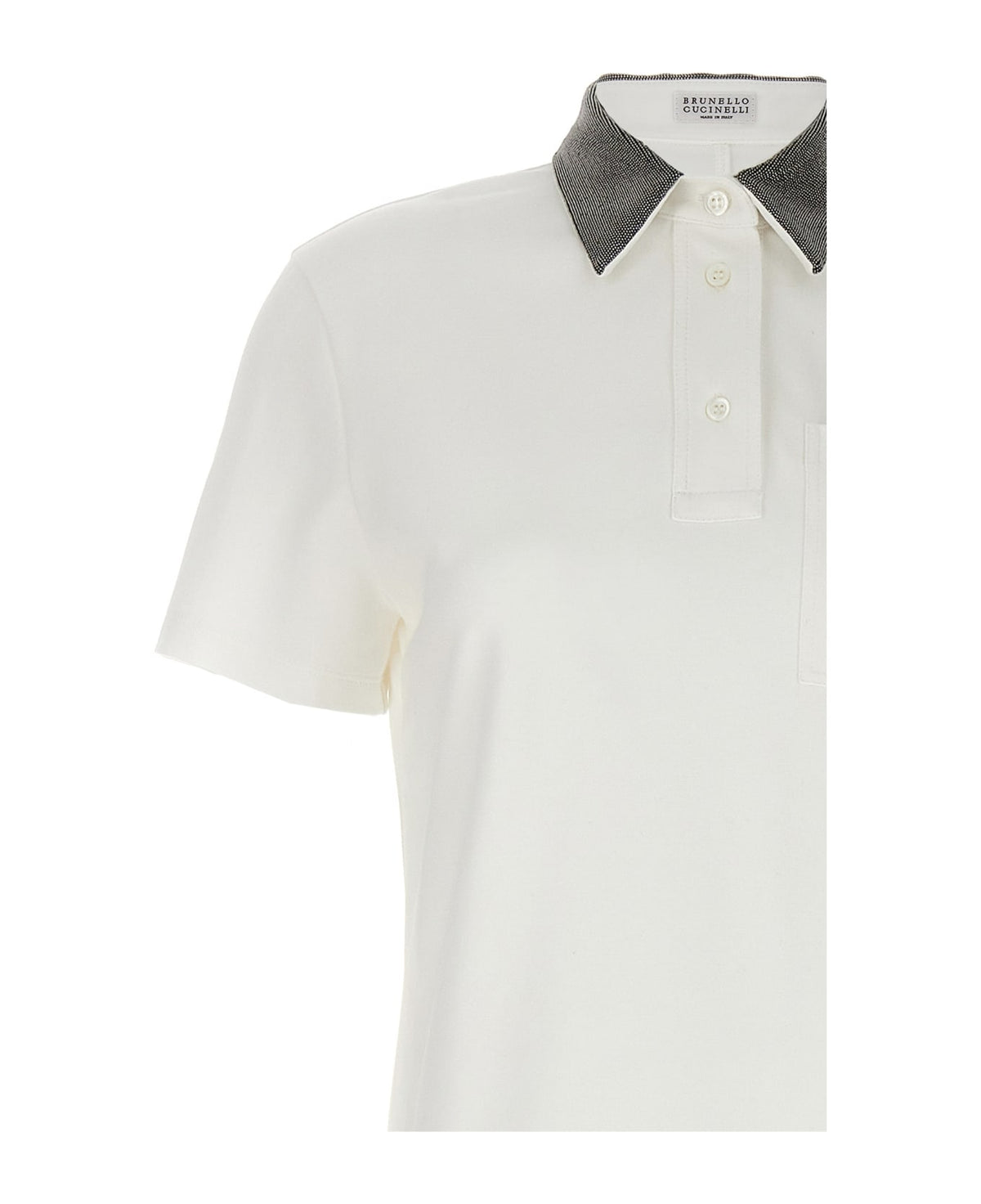 BRUNELLO CUCINELLI WOMEN'S OFF WHITE POLO COLLAR DRESS