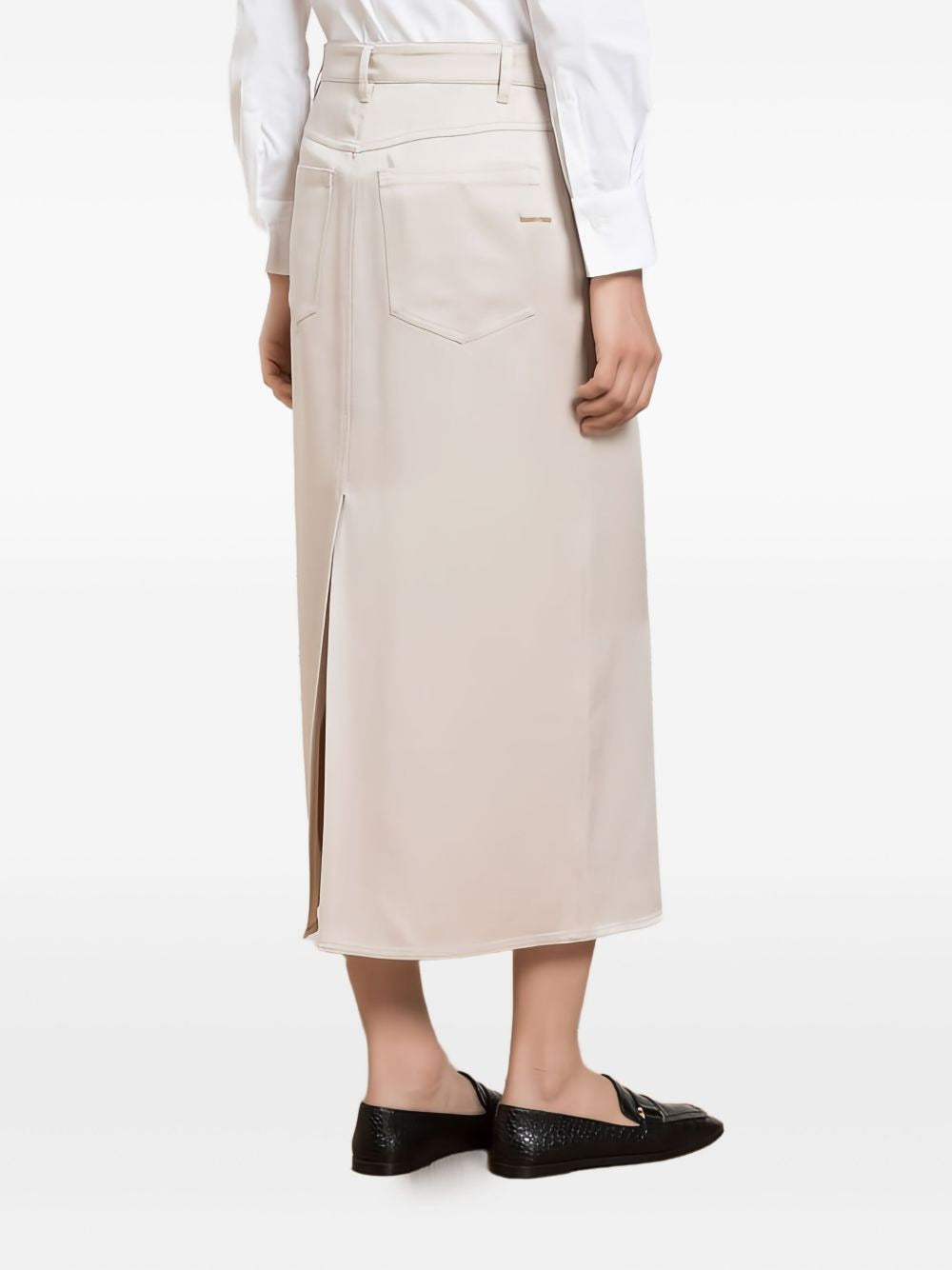 BRUNELLO CUCINELLI WOMEN'S SAND BEIGE MIDI SKIRT